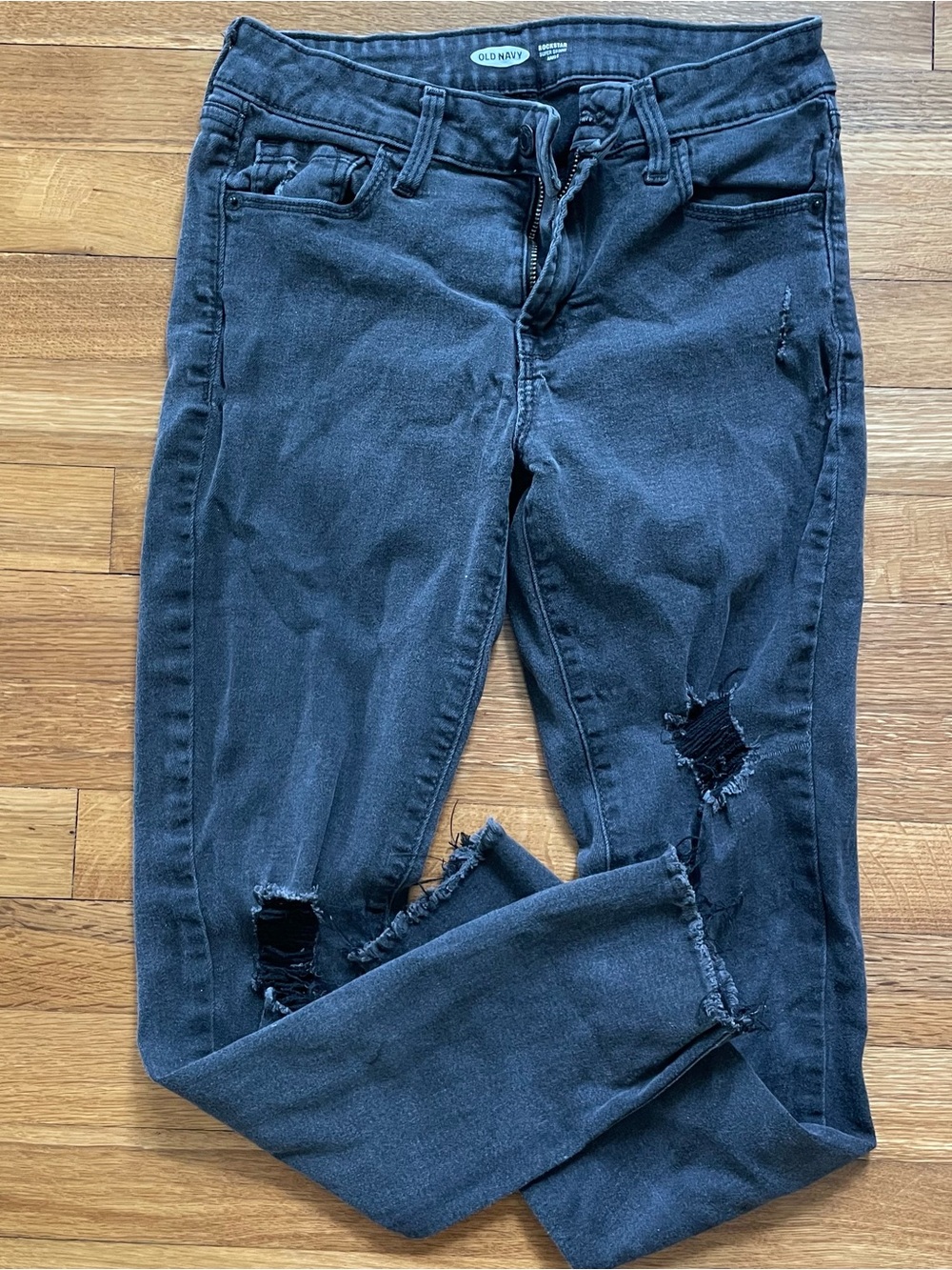 Old Navy Black Skinny Distressed Jeans